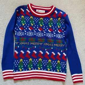 Fairweather Christmas Festive Winter Knit Sweater & Embroidered Holiday Stocking